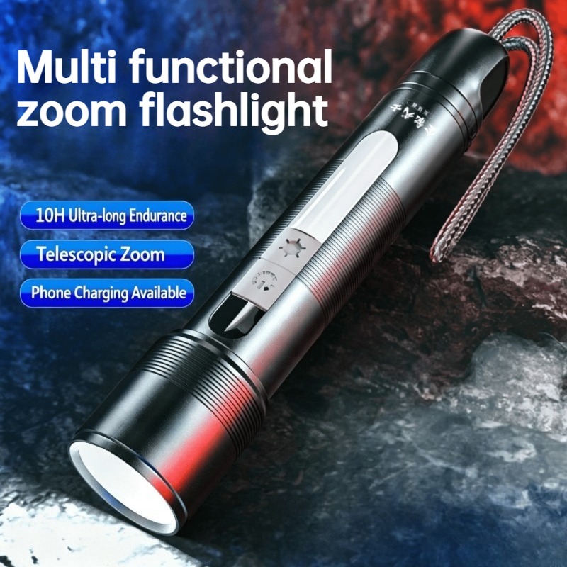 Outdoor Lighting For Camping - 다기능 LED 손전등 줌 가능 COB