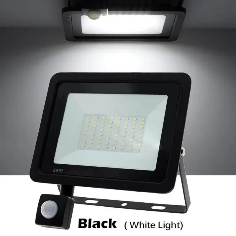 Outdoor Lighting With Outlet - PIR 모션 센서 LED 투광 조명