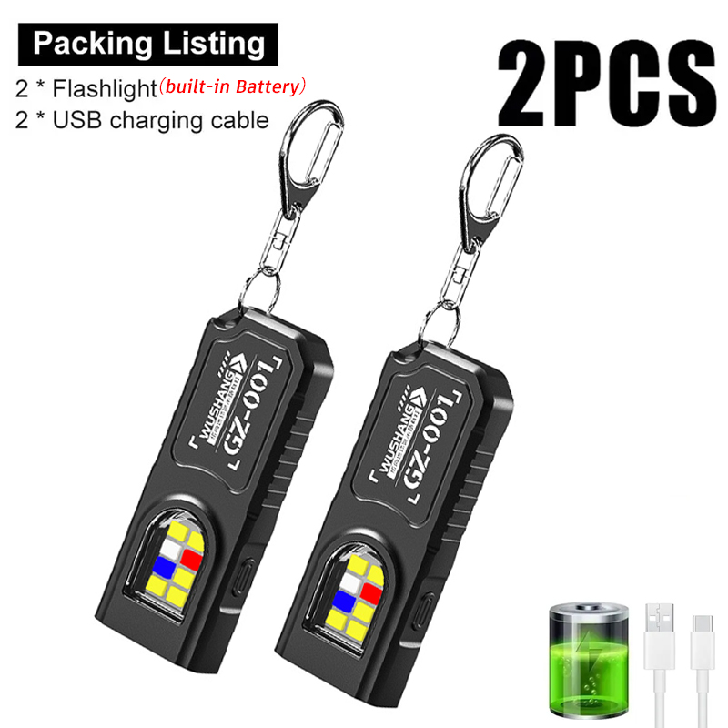 Outdoor Lighting For Camping - 다기능 키체인 손전등 USB 충전식 미니
