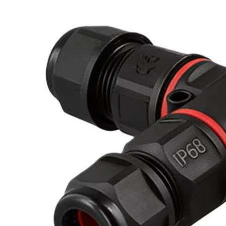 Outdoor Lighting Junction - IP68 방수 3핀 T자형 케이블 커넥터