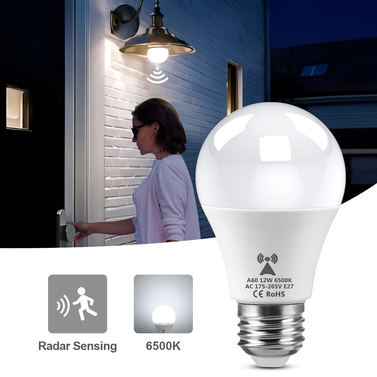Outdoor Lighting On Stairs - 12W E27 LED 레이더 모션 센서