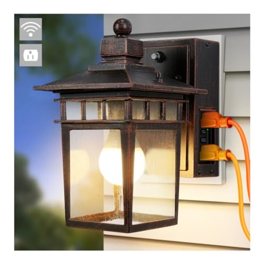 Outdoor Lighting With Outlet - GFCI 콘센트가 있는 야외 조명, 황혼부터