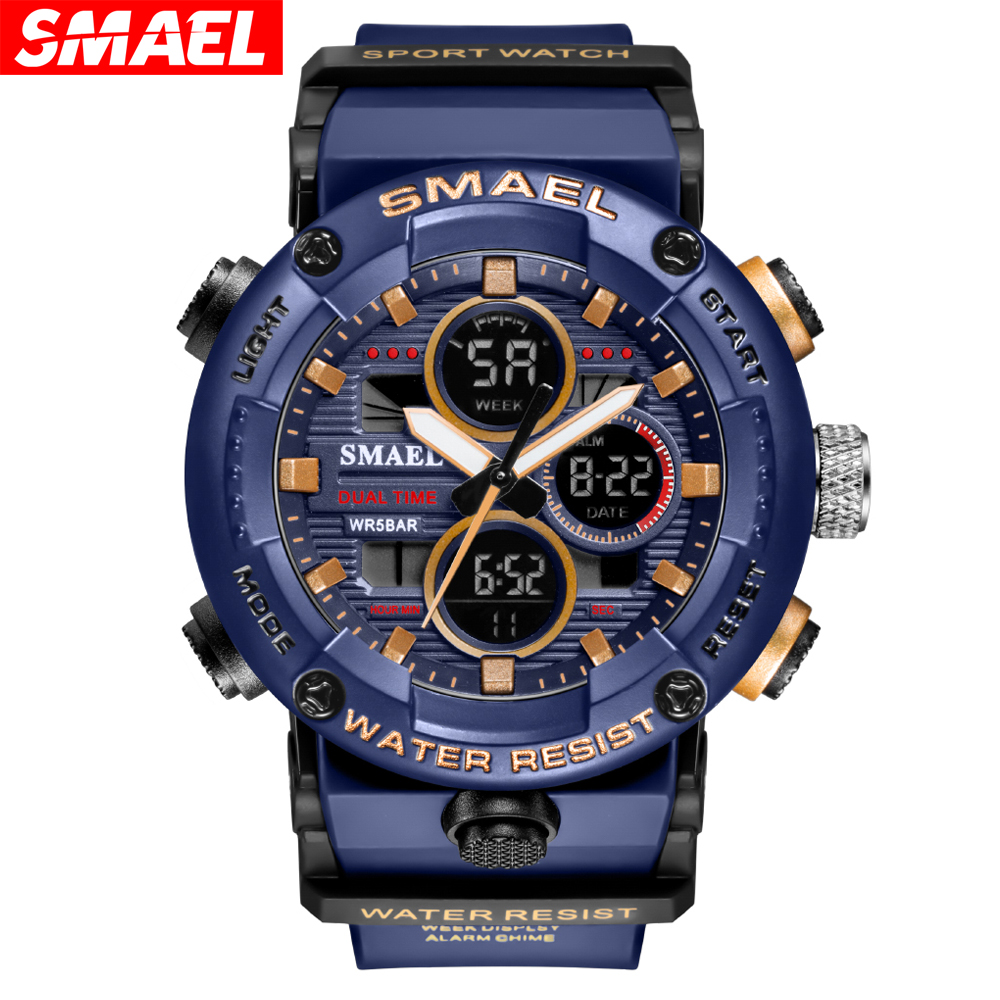Outdoor Lighting Timer - SMAEL 남성용 야외 스포츠 시계, 쿼츠