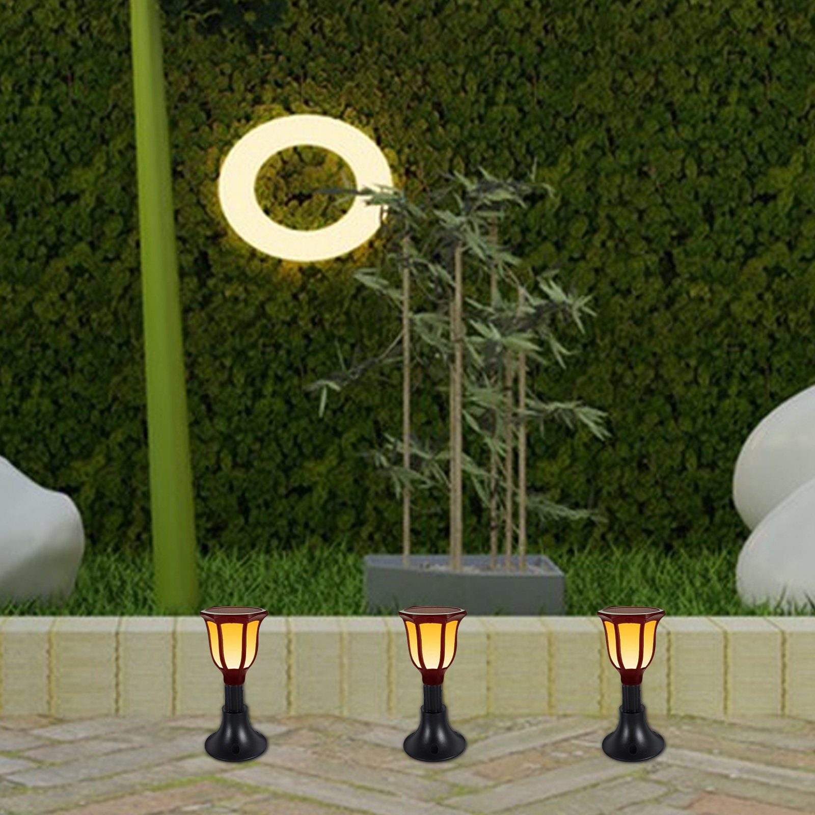 Outdoor Lighting In Ground - 10개입 태양광 램프 홀더 ABS 정원