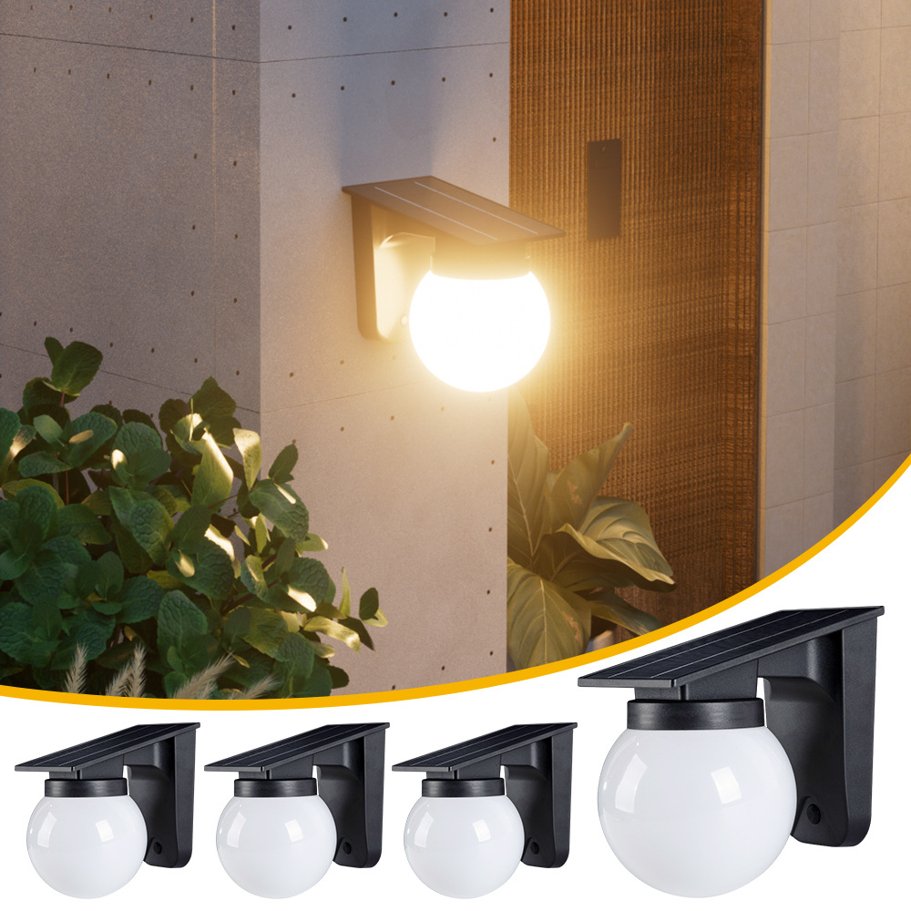 Outdoor Lighting With Outlet - 태양광 구형 벽등 실외용 IP65 방수