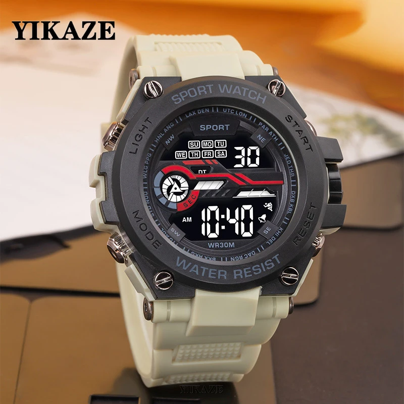 Outdoor Lighting Timer - YIKAZE 남자 스포츠 시계 방수 남자