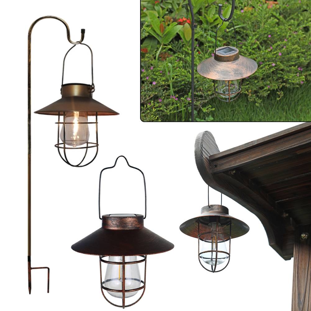 Outdoor Lighting Chandelier - 태양열 레트로 캠핑 랜턴, 방수 빈티지