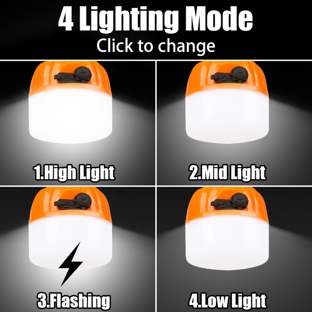 휴대용 미니 캠핑 램프 4가지 조명 모드, 후크 포함, - Outdoor Lighting For Camping 리뷰 및 가격