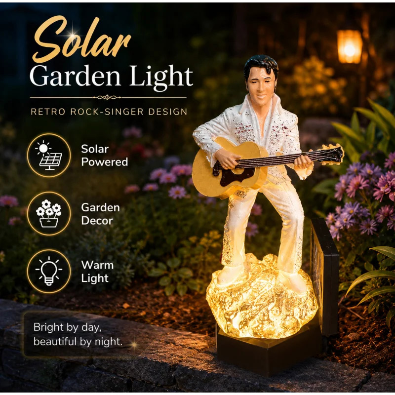 엘비스 솔라 가든 조각상 조명 빈티지 록 가수 조각상  - Outdoor Lighting Vintage 리뷰 및 가격