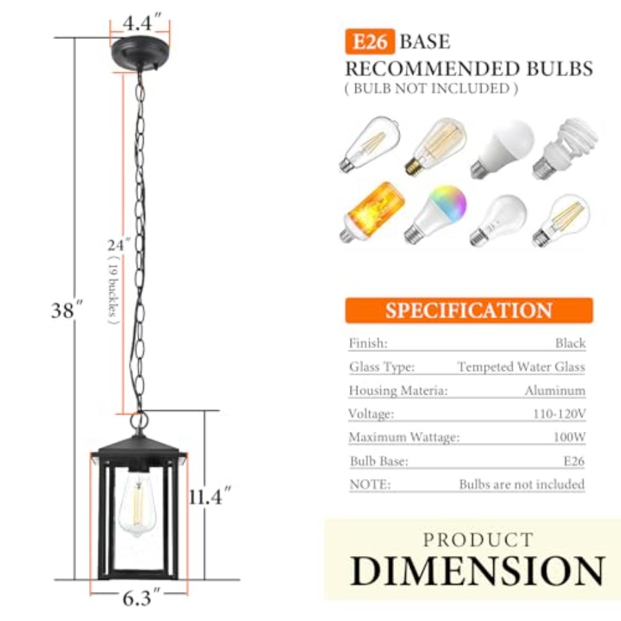 야외용 펜던트 조명, 파티오 샹들리에, 현관, 앞마당용 - Outdoor Lighting Chandelier 리뷰 및 가격