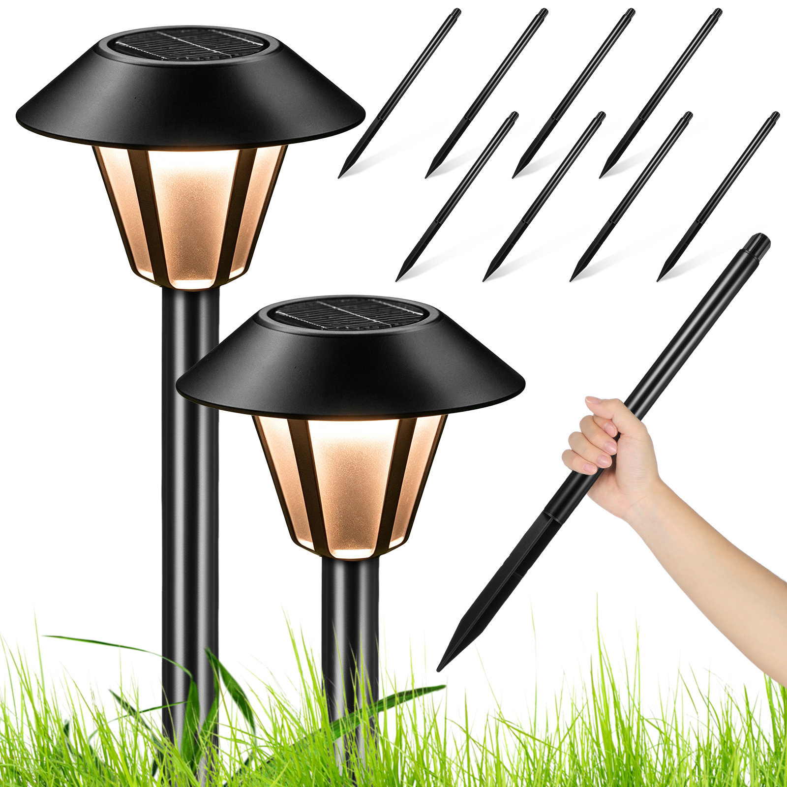 8세트 태양광 조명 스테이크, 정원, 마당, 경관, 산 - Outdoor Lighting In Ground 리뷰 및 가격