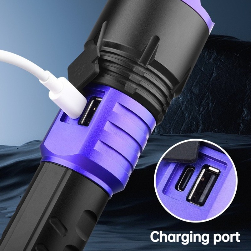 다기능 강력 LED 손전등 USB 충전 줌 가능 디지털 - Outdoor Lighting For Camping 리뷰 및 가격