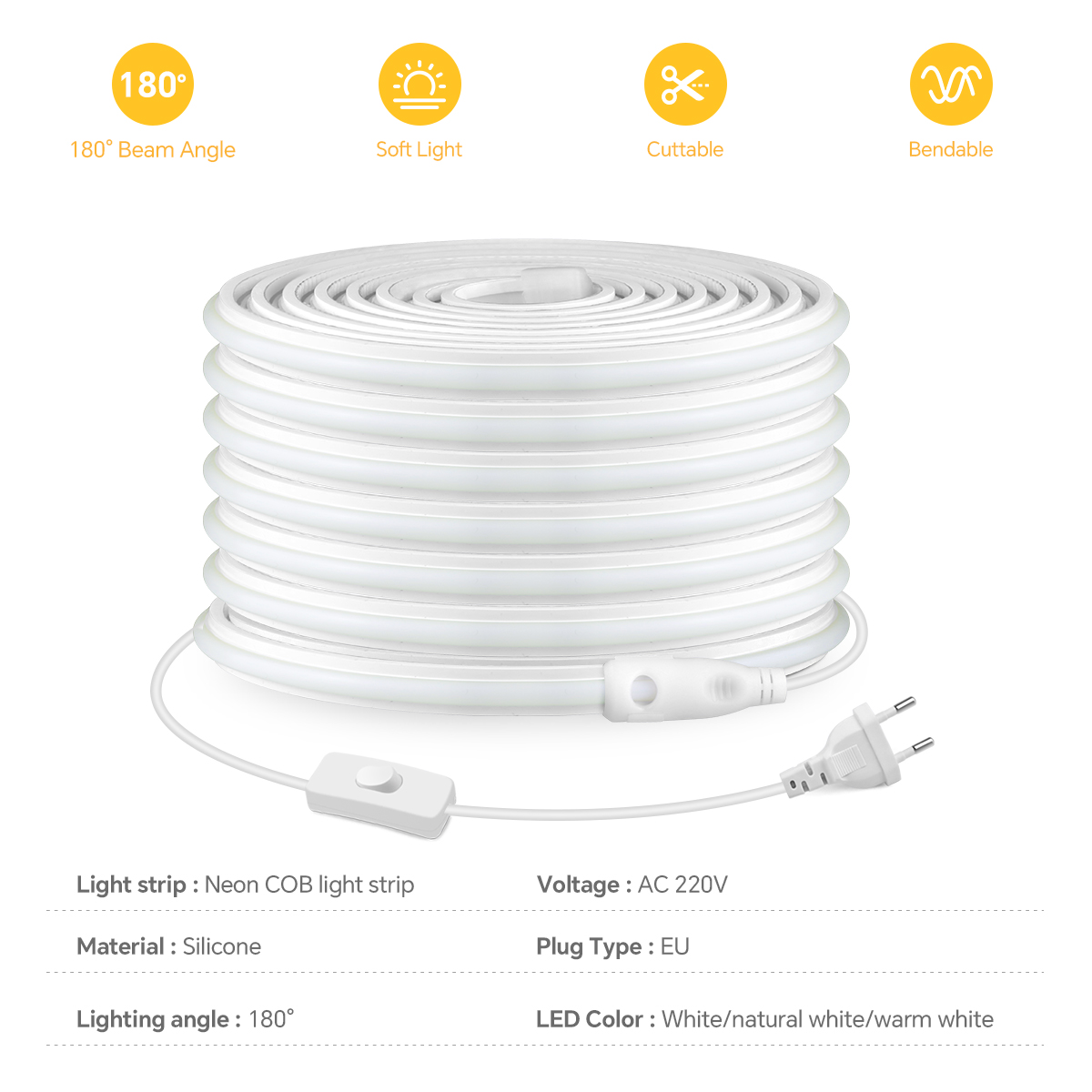 220V COB LED 스트립 고밀도 방수 COB LE - Bollard Light Garden 리뷰 및 가격