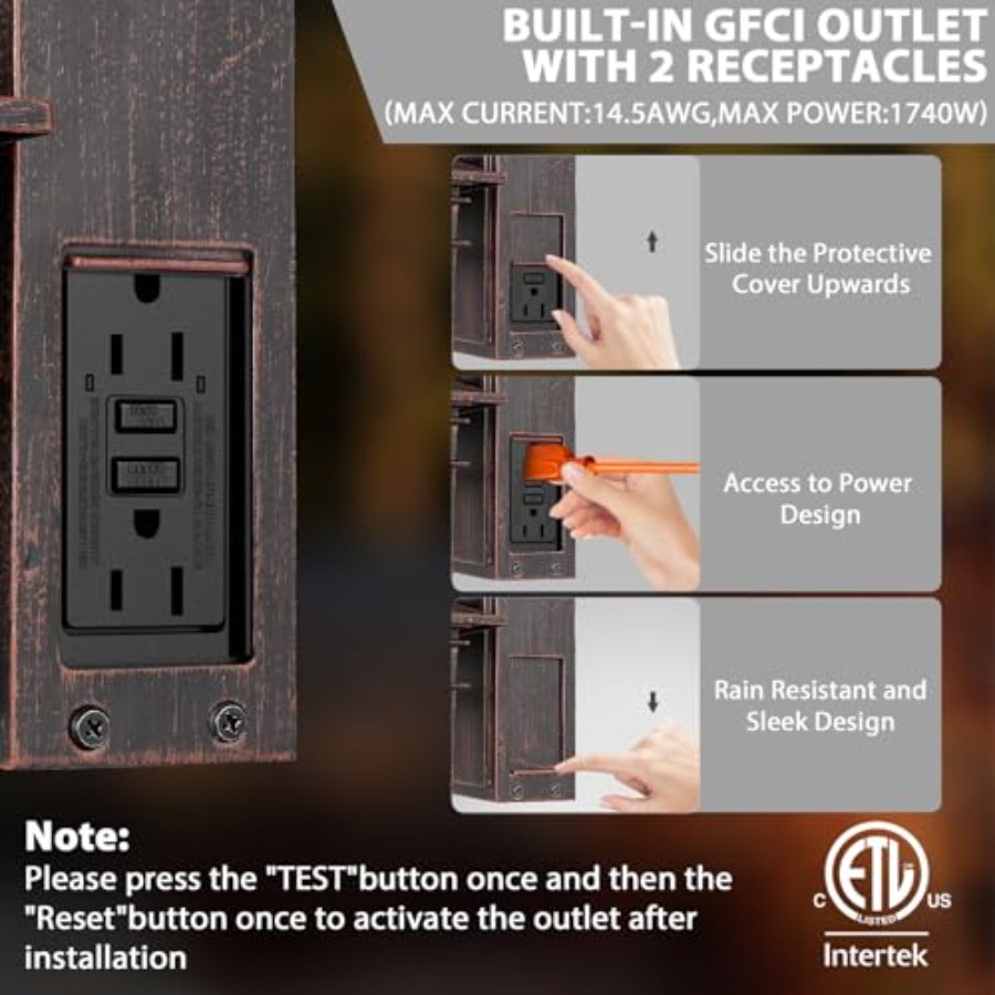 GFCI 콘센트가 있는 야외 조명, 황혼부터 새벽까지  - Outdoor Lighting With Outlet 리뷰 및 가격