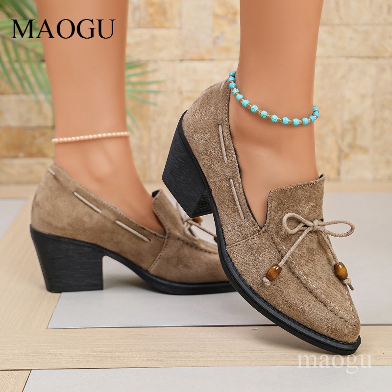 7CM 굽 여성용 봄 가을 펌프스 스웨이드 태슬 비즈  - Outdoor Lighting Vintage 리뷰 및 가격