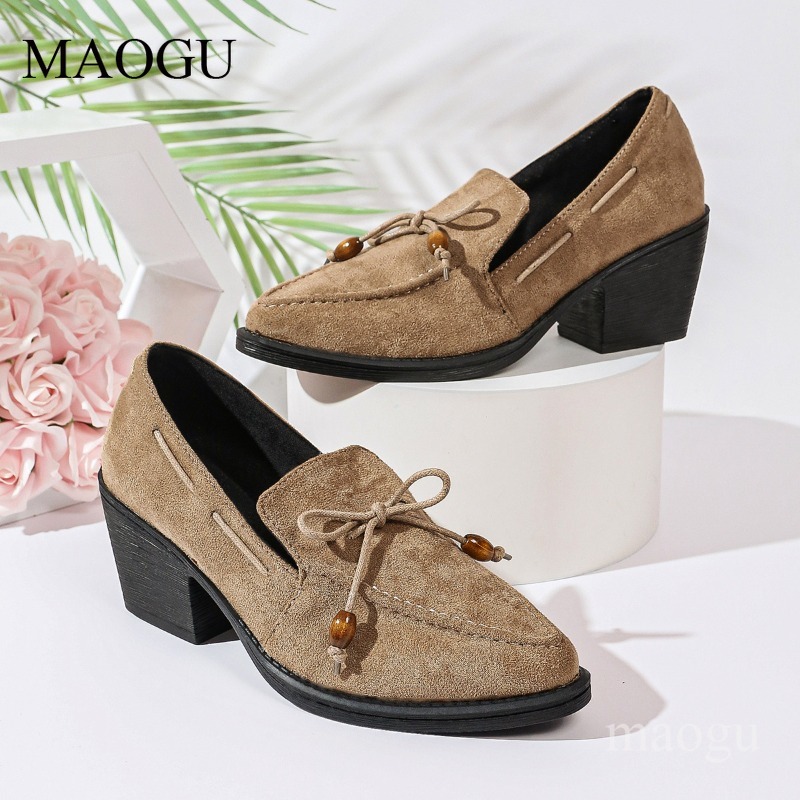 7CM 굽 여성용 봄 가을 펌프스 스웨이드 태슬 비즈  - Outdoor Lighting Vintage 리뷰 및 가격