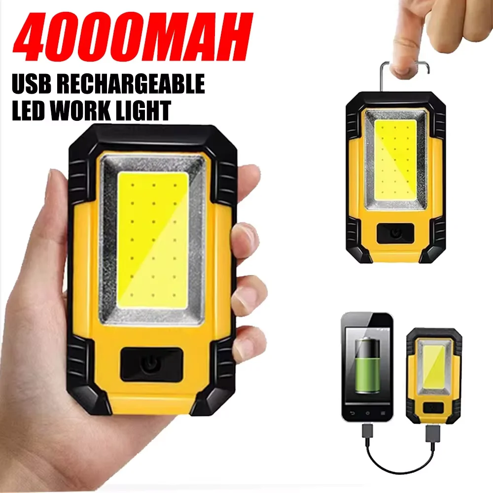충전식 4000mAh 작업등, 초강력 COB 플래시라이 - Outdoor Lighting For Camping 리뷰 및 가격