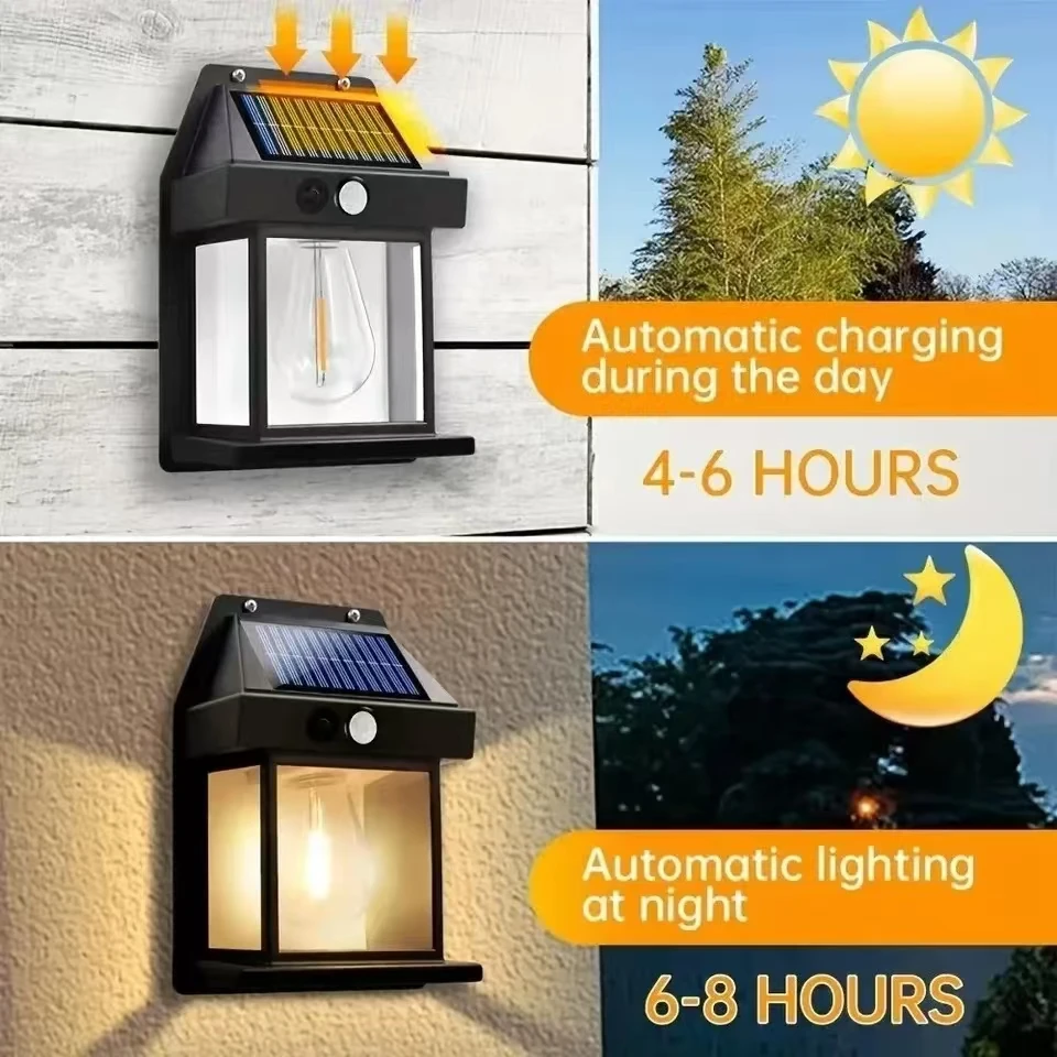 야외 태양광 텅스텐 벽등, 모션 센서 내장, IP65  - Outdoor Lighting With Outlet 리뷰 및 가격