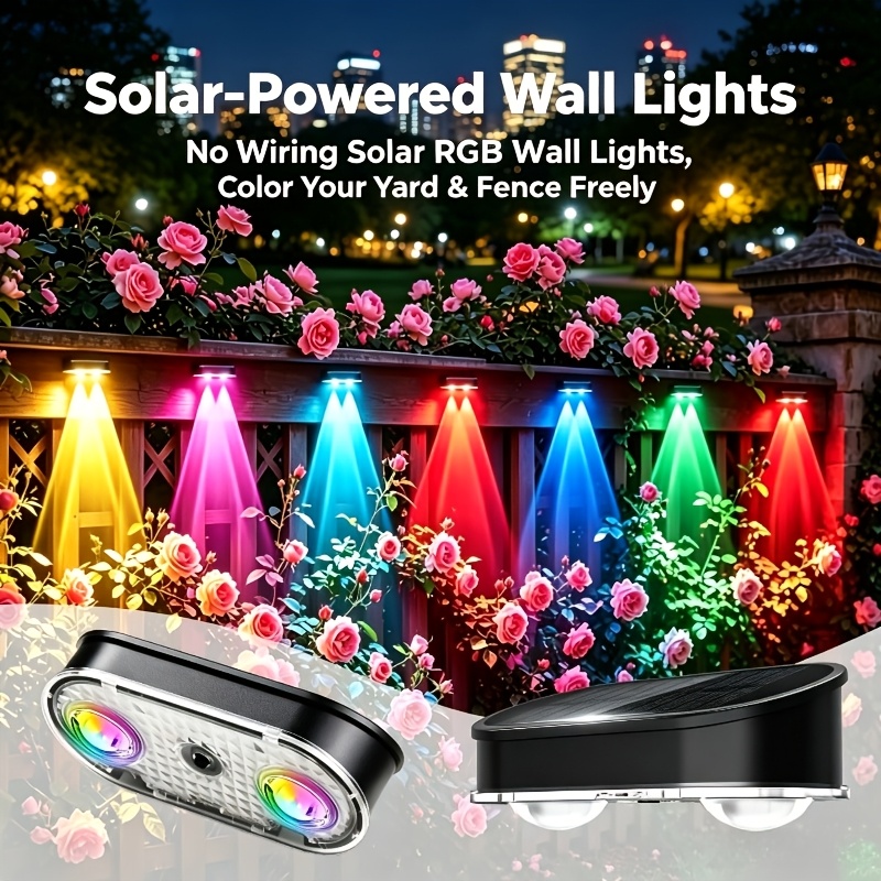 RGB 태양광 울타리 조명 IP44, 8가지 색상 11 - Outdoor Lighting With Outlet 리뷰 및 가격