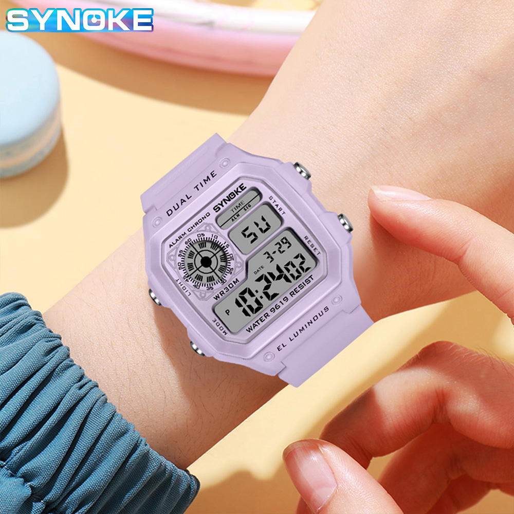 SYNOKE 디지털 시계 레이디 스포츠 빛나는 다기능  - Outdoor Lighting Timer 리뷰 및 가격