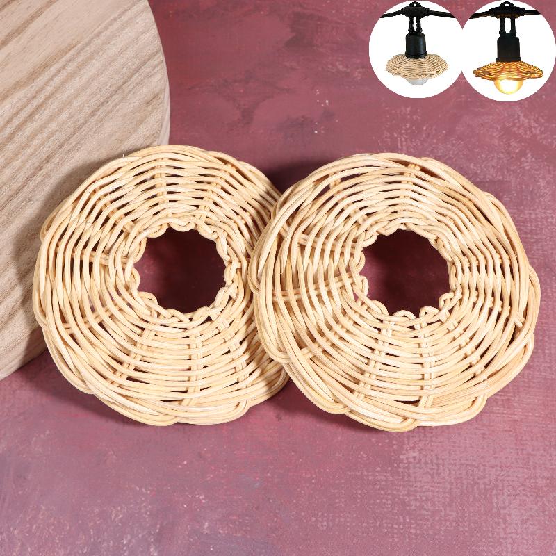 새로운 판매 2Pcs 손으로 짠 등나무 갓 빈티지 샹들 - Outdoor Lighting Chandelier 리뷰 및 가격