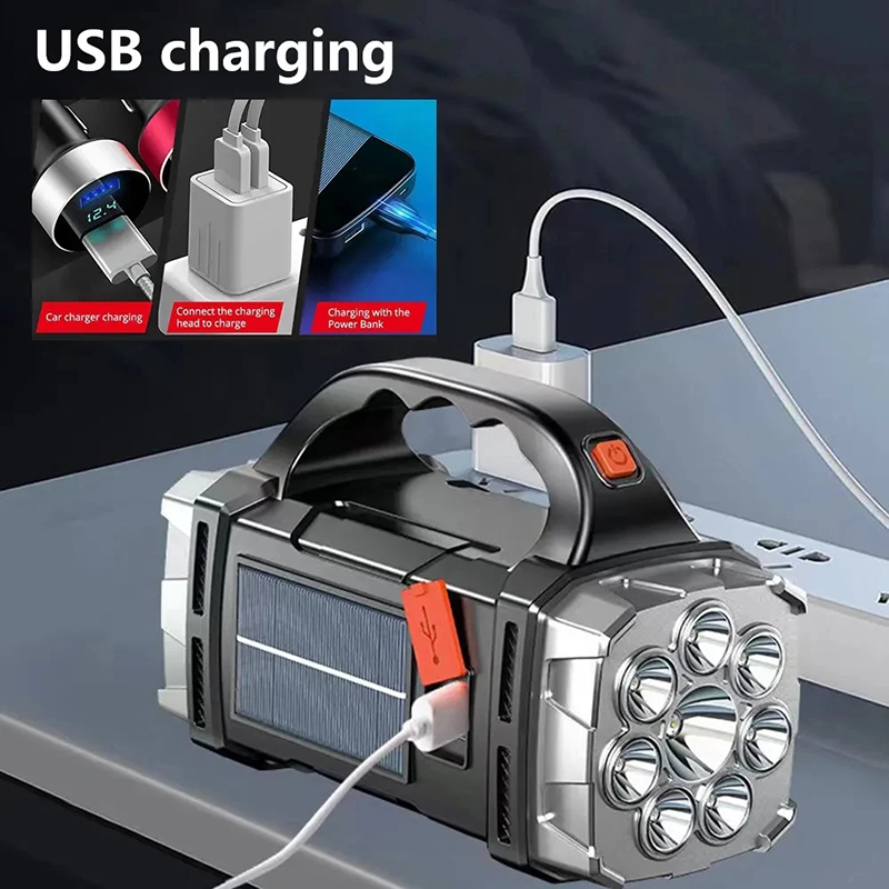 휴대용 강력한 USB 충전식 손전등 태양광 LED 라이 - Outdoor Lighting For Camping 리뷰 및 가격