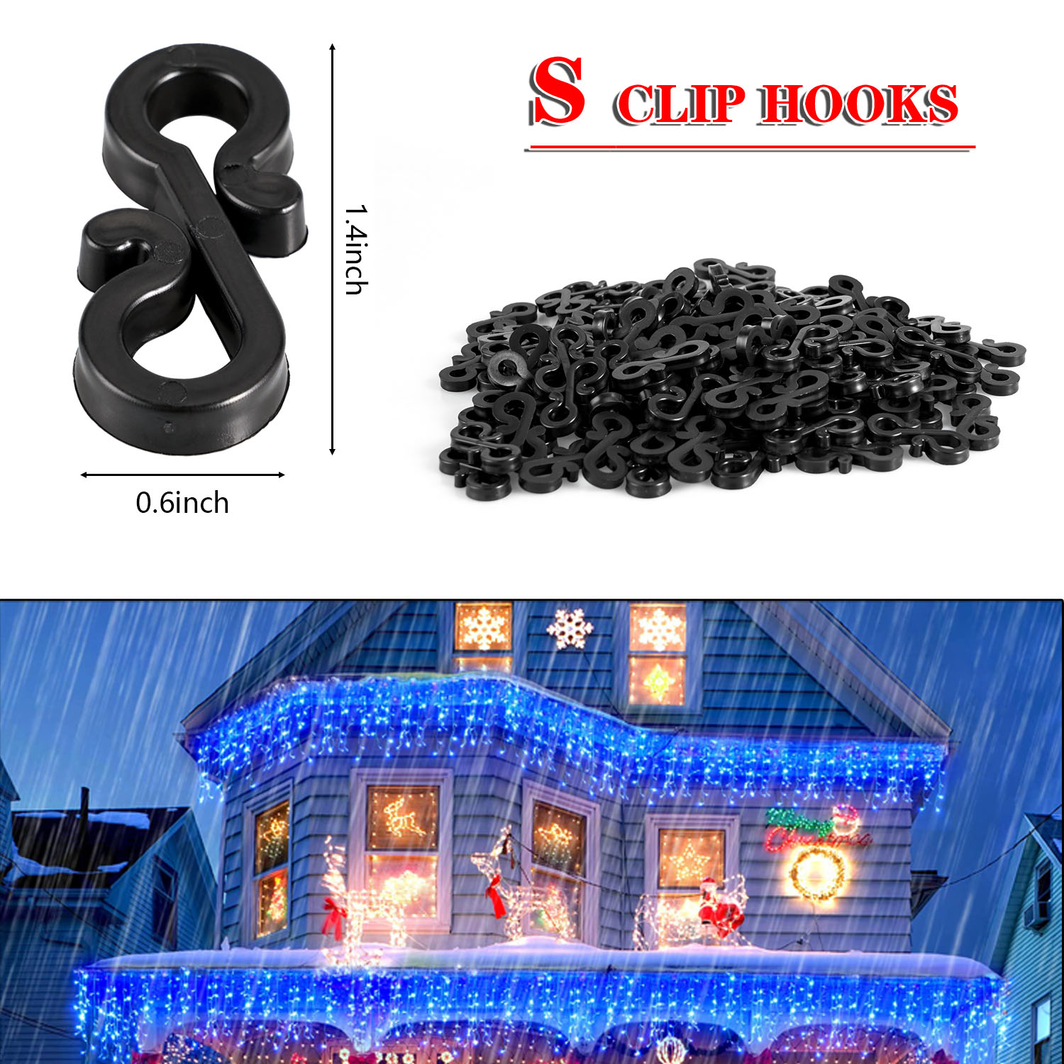120Pcs 플라스틱 후크 거터 후크 행거 S 자형 클 - Outdoor Lighting Cable 리뷰 및 가격