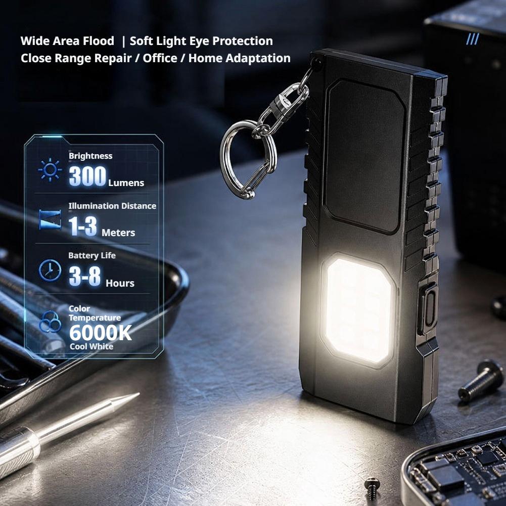 다기능 USB 충전식 키체인 손전등 미니 콥 작업등 E - Outdoor Lighting For Camping 리뷰 및 가격