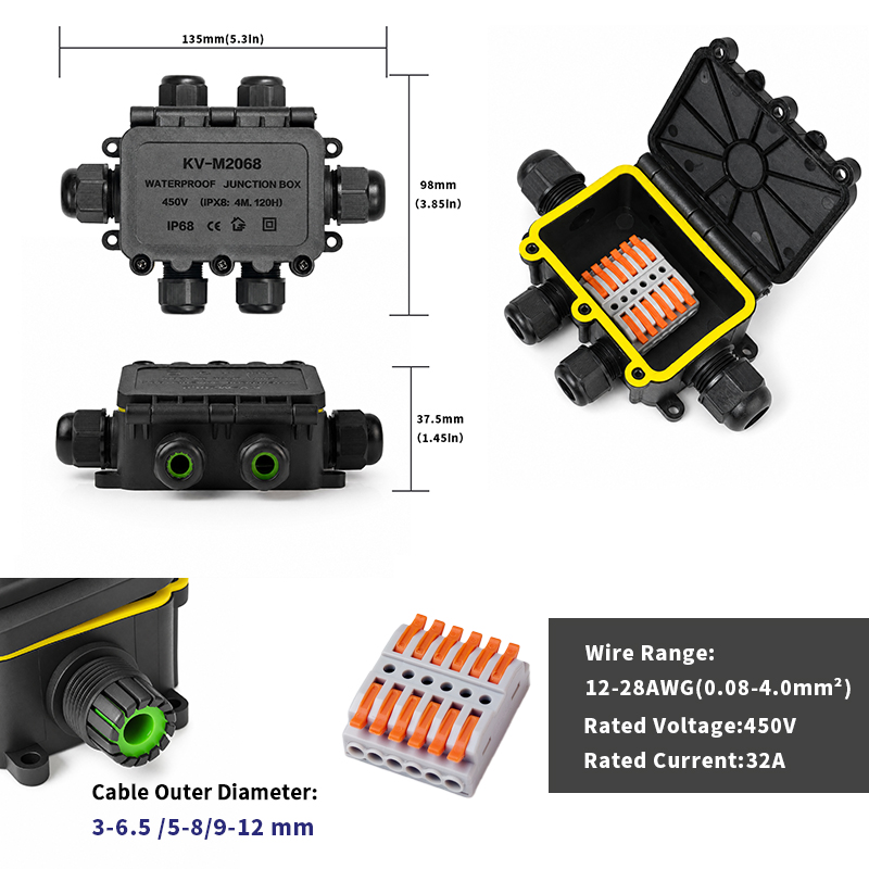 IP68 방수 접속함 2-8방향 6극 전기 케이블 커넥 - Outdoor Lighting Junction 리뷰 및 가격
