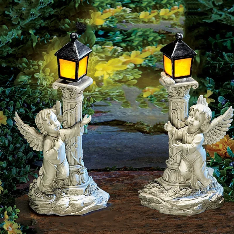 태양 빛 유럽 로마 기둥 천사 조각 야외 정원 안뜰 홈 - Outdoor Lighting Architectural 리뷰 및 가격
